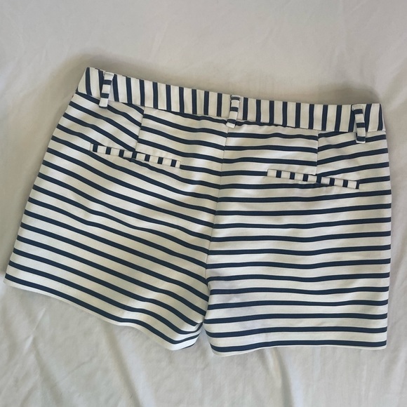 SOLD Zara Basic Womens Shorts Size Medium White Navy Striped - Picture 8 of 9